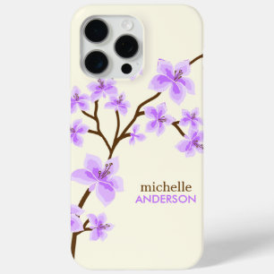 Paarse Cherry Blossingboom iPhone 15 Pro Max Hoesje