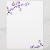 Paarse Cherry Blossom letterhead (Voorkant)