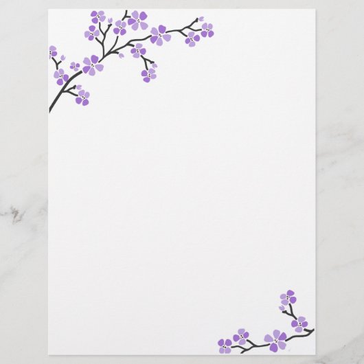 Paarse Cherry Blossom letterhead (Voorkant)