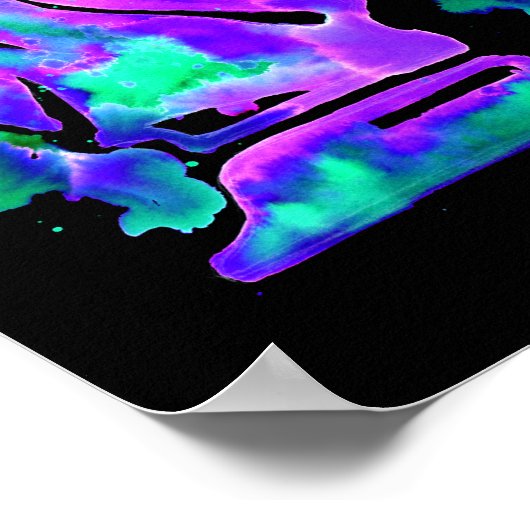 Paarse Chess Knigh Unicorn Poster (Hoek)