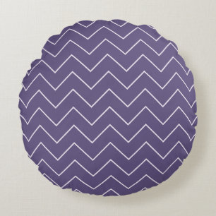 Paarse Chevron Baby Meisje Worp Kussen - Rond