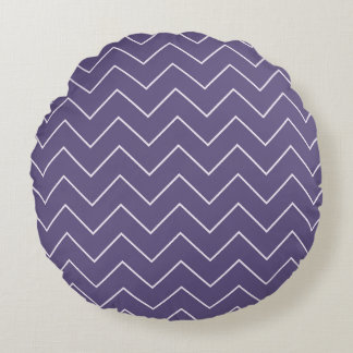Paarse Chevron Baby Meisje Worp Kussen - Rond