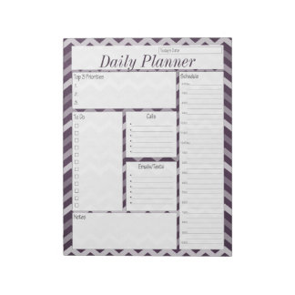 Paarse Chevron Daily Planner Notitieblok