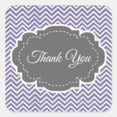 Paarse Chevron Hartelijk dank Vierkante Sticker (Voorkant)