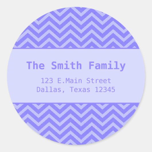 Paarse Chevron Paper Texture Address Label Sticker (Voorkant)