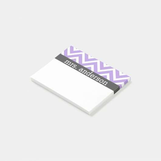 Paarse Chevron Post It Notes - Personaliseren (Schuin)