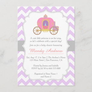 Paarse Chevron Prinsessen Koffer, Meisje Baby Show Kaart