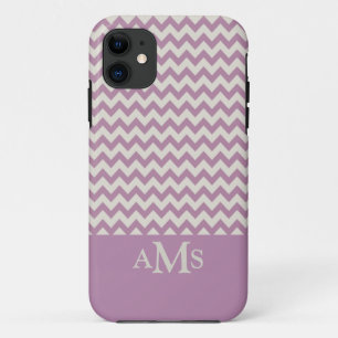 Paarse Chevron Stripe 3 Monogram iPhone 11 Hoesje