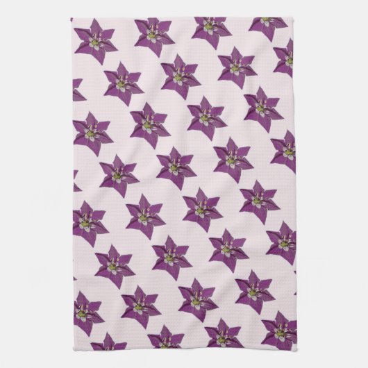 Paarse Chili Pepper Blossom Theedoek (Verticaal)