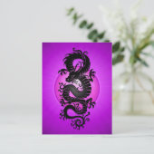 Paarse Chinese draak Briefkaart (Staand voorkant)