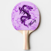 Paarse Chinese Dragon Ping Pong Paddle Tafeltennisbatje (Achterkant)