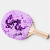 Paarse Chinese Dragon Ping Pong Paddle Tafeltennisbatje (Zijkant)