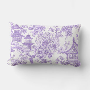Paarse Chinoiserie Toile Draak Kersenbloesem Kussen