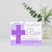 Paarse Christelijke Symbool Uitnodiging tot Pasen (Staand voorkant)