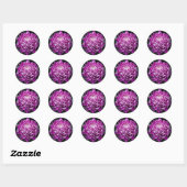Paarse chrysant ronde Stickers (Vel)