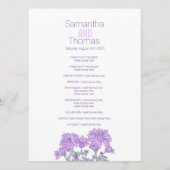 Paarse chrysanthemum-rackkaart programma (Voorkant)