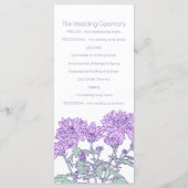 Paarse chrysanthemum-rackkaart programma (Achterkant)