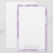 Paarse Chrysanthemums Floral Pattern Briefpapier (Voorkant / Achterkant)