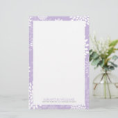 Paarse Chrysanthemums Floral Pattern Briefpapier (Staand voorkant)