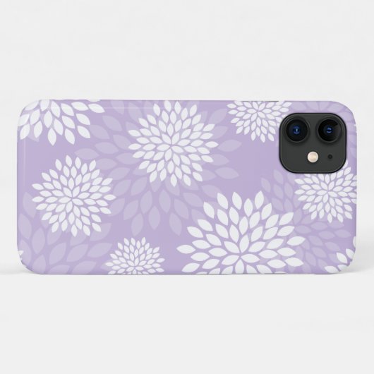 Paarse Chrysanthemums Floral Pattern Case-Mate iPhone Case (Achterkant (horizontaal))