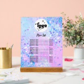 paarse chunky glitter design prijslijst acryl bord (Huwelijk)