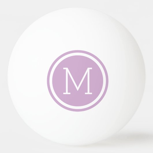 Paarse cirkel monogram gepersonaliseerd pingpongballen (Voorkant)
