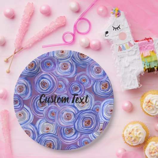 Paarse cirkels aangepaste tekst papier Borden Papieren Bordje (Feest)