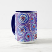 Paarse cirkels combo Mok (Voorkant links)