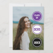 Paarse cirkels Foto Afstuderen Kaart (Voorkant)