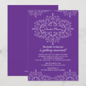 Paarse Classy Lijst Bridal Shower Kaart (Voorkant / Achterkant)