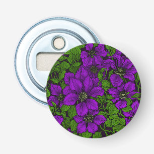 Paarse Clematis Button Flesopener