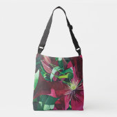 Paarse Clematis Floral Canvas tas (Voorkant)