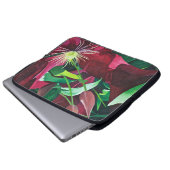 Paarse Clematis Floral Laptop Sleeve (Voorkant onderkant)