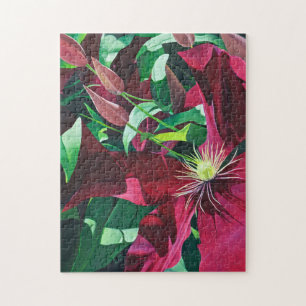 Paarse Clematis Floral Legpuzzel