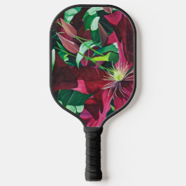 Paarse Clematis Floral Pickle Ball Paddle
