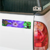 Paarse Clematis Flower Bumpersticker (Op Truck)