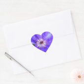 Paarse Clematis Flower Hart Sticker (Envelop)