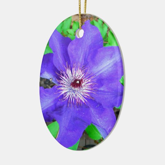 Paarse Clematis Flower Keramisch Ornament (Links)