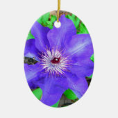 Paarse Clematis Flower Keramisch Ornament (Voorkant)