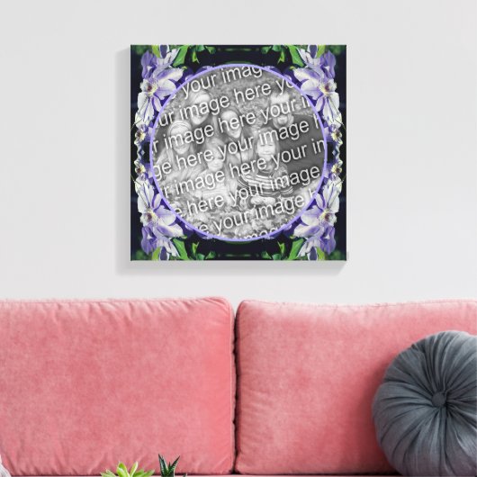 Paarse Clematis Frame Maak Je Eigen Foto Canvas Afdruk (Insitu (Woonkamer))