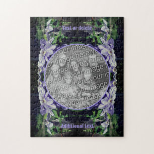 Paarse clematis op hek Lijst Voeg je foto toe Legpuzzel