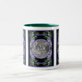 Paarse clematis op hek Lijst Voeg je foto toe Tweekleurige Koffiemok (Center)