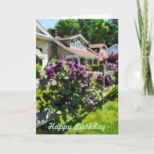Paarse Clematis op Rustic Fence - Birthday Women Kaart