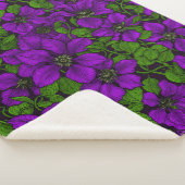 Paarse Clematis Sherpa Deken (3/4)