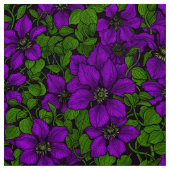 Paarse Clematis Stof (Swatch)