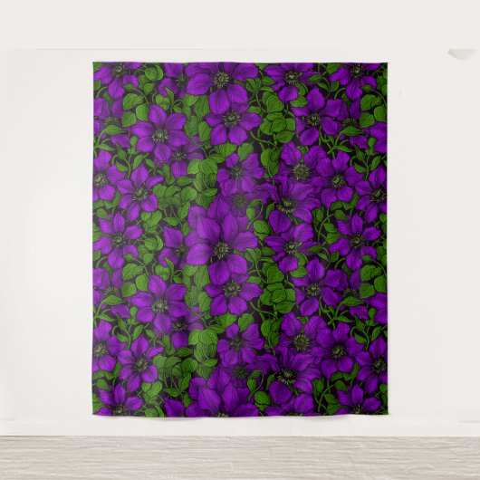 Paarse Clematis Wandkleed (Voorkant)