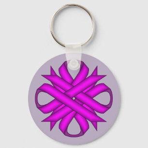 Paarse Clover Ribbon door Kenneth Yoncich Sleutelhanger