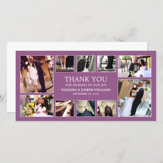 PAARSE COLLAGE | BRUILOFT BEDANKT KAART (Voorkant / Achterkant)