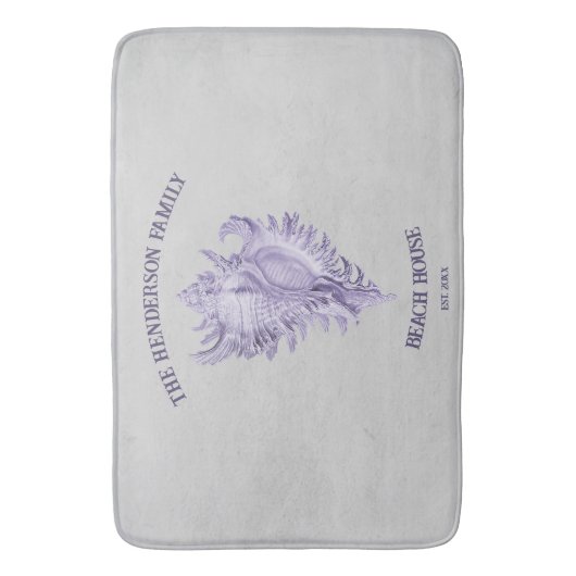 Paarse conch Shell Bath Mat (Voorkant Verticaal)
