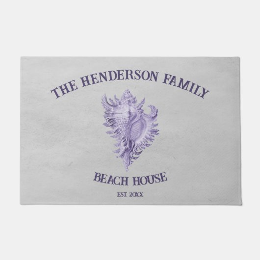 Paarse conch Shell Doormat Deurmat (Voorkant)